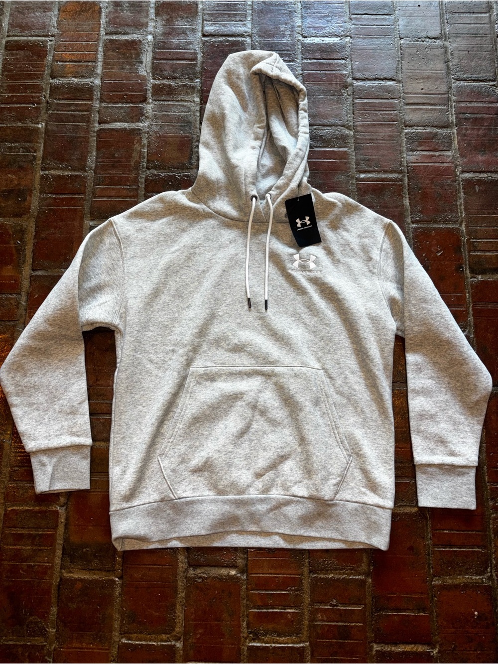 Under Armour Light Gray Pullover Hoodie with Logo